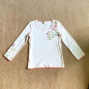 J.Jill Embroidered Long Sleeve Shirt